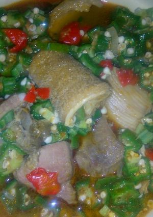 A picture of Okro soup.
