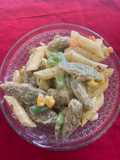 Homemade fresh pasta with penne