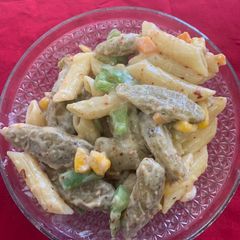 A picture of Homemade fresh pasta with penne.