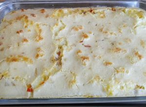 Una foto de Pastel de pollo y requesón