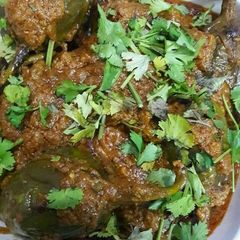 Masala stuffed brinjal A picture of Masala stuffed brinjal.