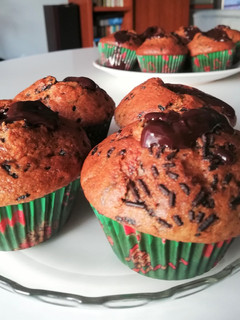 Banános csokokoládés muffin recept fotója