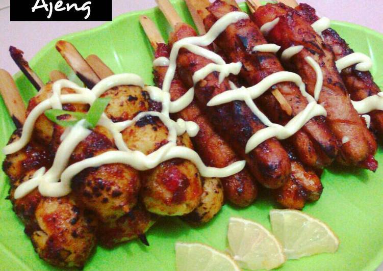 Resep Sosis + Baso Bakar 🍡🍢, Anti Gagal