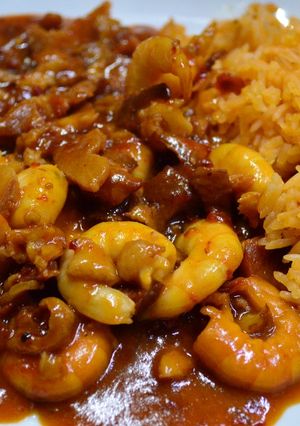 Una foto de Camarones a la diabla