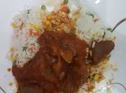 A picture of beef and mixed vegetables