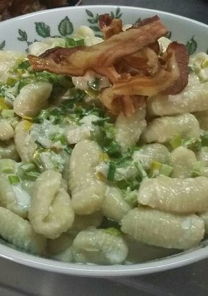 Una foto de Ñoquis de batata/camote y ricota