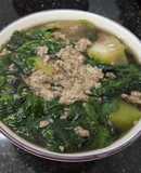 Canh cua đồng nâú mướp rau ngót