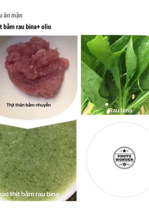 Hình của món Cháo thịt bằm rau bina.