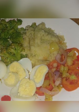 Una foto de Receta saludable de puré de papa y Coliflor