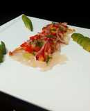 Tiradito de pescado con mango y palta