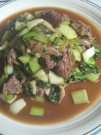 Cara Gampang Membuat Resep Tumis pakcoy cah daging sapi Anti Ribet, Menggugah Selera