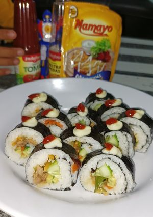 Foto resep Sushi rumahan isi Korean beef BBQ