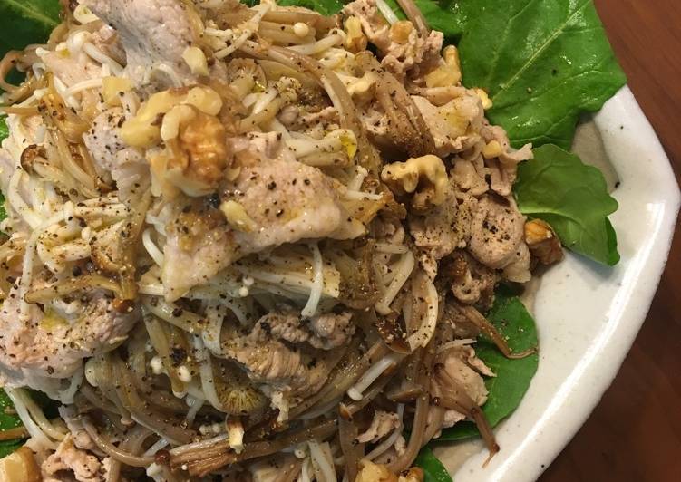 Steps to Prepare Any-night-of-the-week Healthy Japanese Enoki mushroom salad