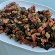 Courgettes et tomates au lard et persil