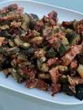 Courgettes et tomates au lard et persil