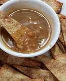 Dessert Cinnamon Sugar Tortilla Chips with Apple Caramel "Salsa"