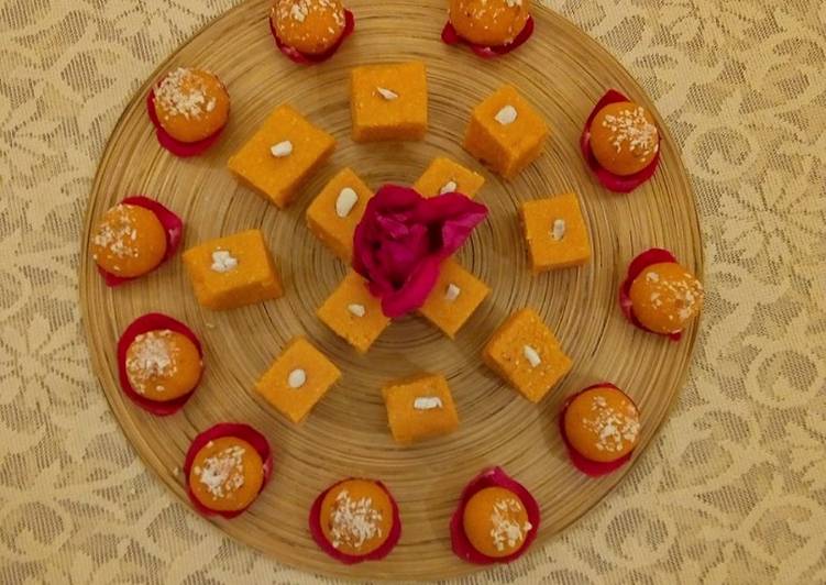 Steps to Prepare Favorite Almond &amp; kaju low calories ladoo &amp; barfi