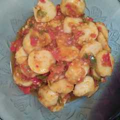 A picture of Bakso ayam on fire 🔥.