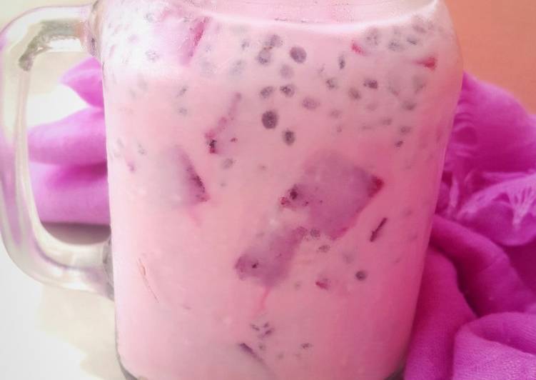 Resep masakan Es Jely Susu Buah Naga | cara pembuatan Es Jely Susu Buah Naga Yang Bikin Ngiler