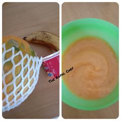 Papaya and banana purèè A picture of Papaya and banana purèè.