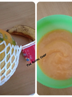 A picture of Papaya and banana purèè.
