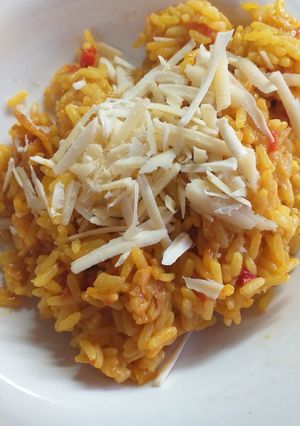 Una foto de Paella
