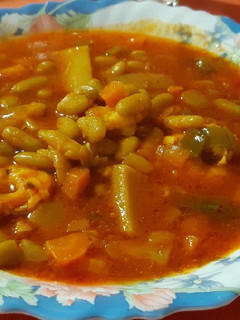 Una foto de Verdinas con gambones y calamares (otra versión)