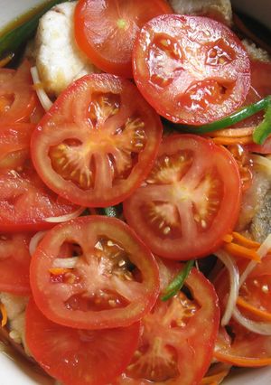 A picture of 'Nanban-zuke' (Marinated Fried Fish).