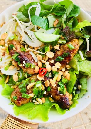 A picture of Grilled Pork with Vermicelli (Nem Lụi).