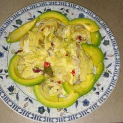 A picture of Fried egg with avacado.