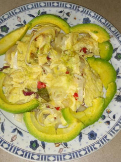 A picture of Fried egg with avacado.