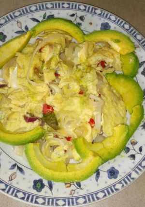 A picture of Fried egg with avacado.