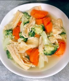 rau cải bẹ xanh nấu canh