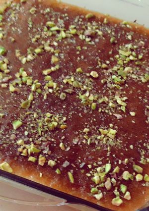 صورة لوصفة بسبوسة بالقشطة