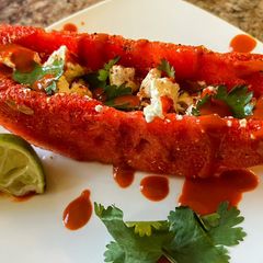 A picture of Watermelon ‘Tacos’.