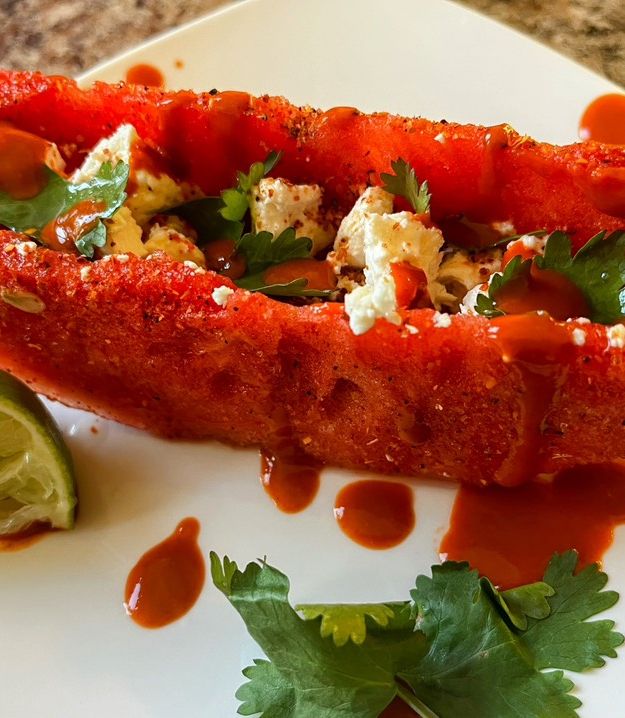 A picture of Watermelon ‘Tacos’.