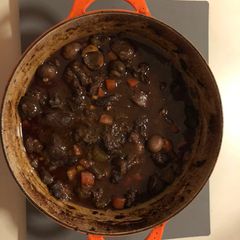 A picture of Venison and chestnut casserole.