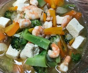 Resep mudah Tumis udang tahu sayur Praktis Enak