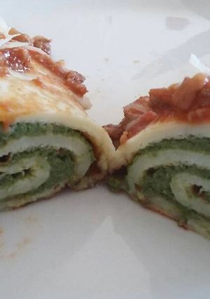 Una foto de Canelones de acelga y pollo