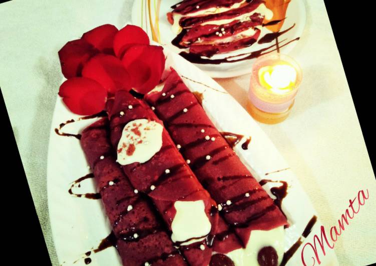 Recipe of Quick Red Velvet Crepes