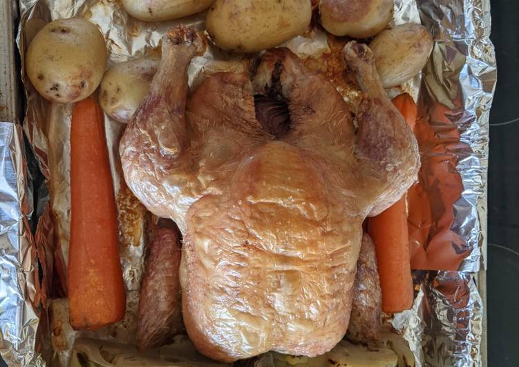 One Pot Roast Chicken Dinner Recipe By Mal Content Cookpad