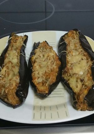 Foto principal de Berenjelas rellenas de gambas y atún