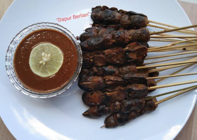 Resep: Sate jamur kancing with sambel kacang Praktis