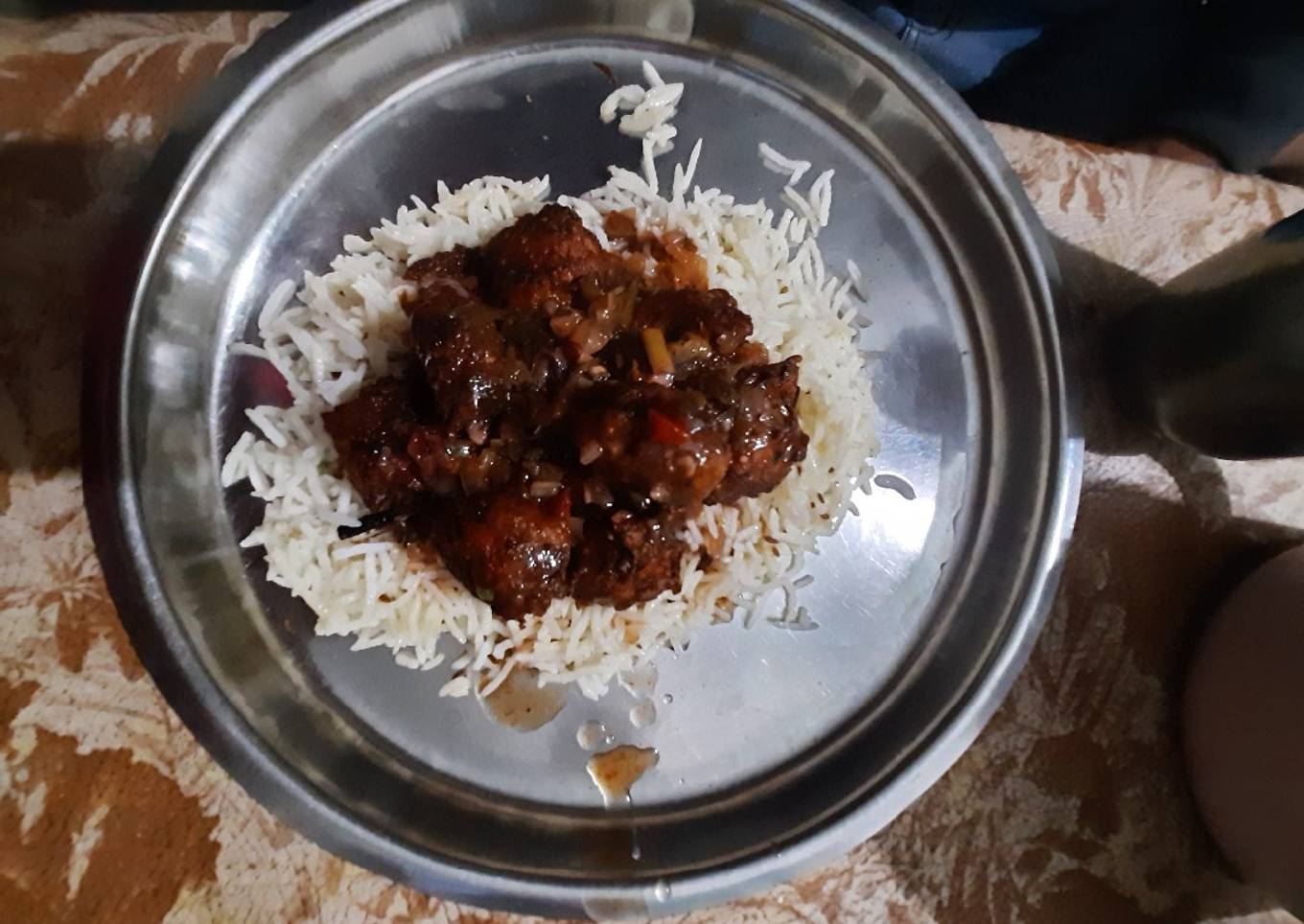 Veg manchurian with rice