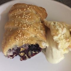 A picture of #berrybonanzaMixed berries Strudel.