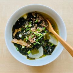 A picture of Korean Style Beef and Radish Seaweed Soup.