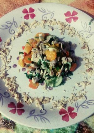 Una foto de Pollo con Naranjas y nueces