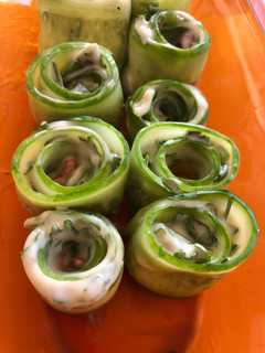 A picture of Cucumber rolls 🥒.