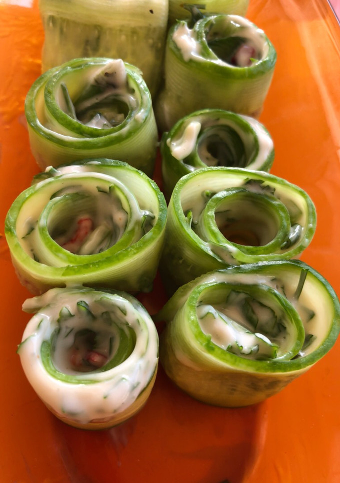 A picture of Cucumber rolls 🥒.
