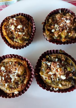 A picture of Backed Spinach cheese corn muffins.
